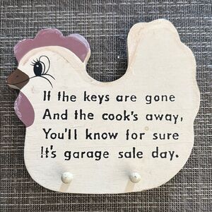 Charming Cream and Pink Chicken Wall Decor